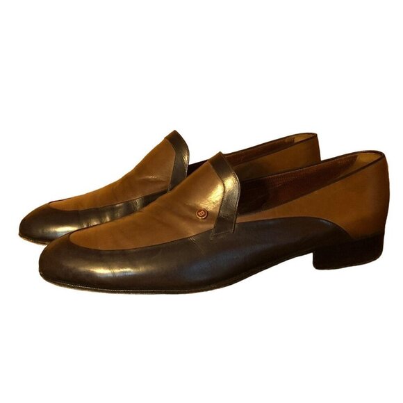 Bally Vintage Italian Leather 2-tone Slip On Dress Shoes Handmade in Italy - Picture 2 of 8